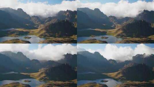 大自然山脉山峰湖泊云雾延时高清在线视频素材下载