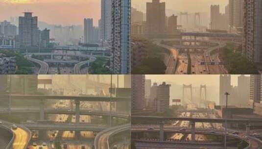 重庆鹅公岩大桥谢家湾立交轻轨视频素材高清在线视频素材下载