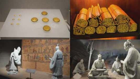 孔子博物馆 青铜器 文物 文物馆高清在线视频素材下载