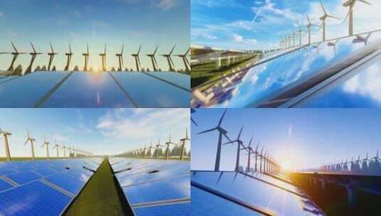 新能源太阳能光伏风力发电高清在线视频素材下载