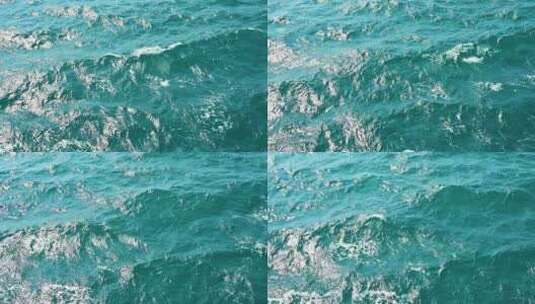 海南琼州海峡海上海浪浪花满画幅海水高清在线视频素材下载