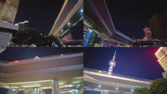 上海市浦东新区陆家嘴金茂大厦夜景视频素材高清在线视频素材下载