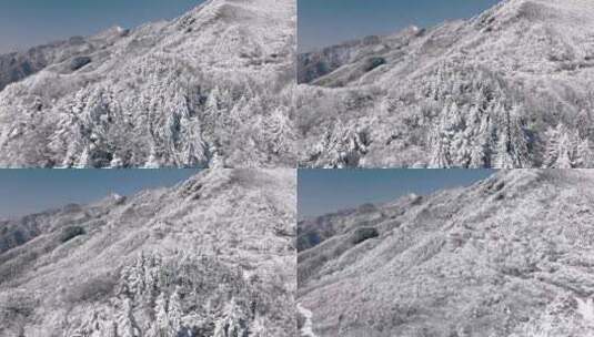 陕西秦岭分水岭雾凇冰挂雪景高清在线视频素材下载