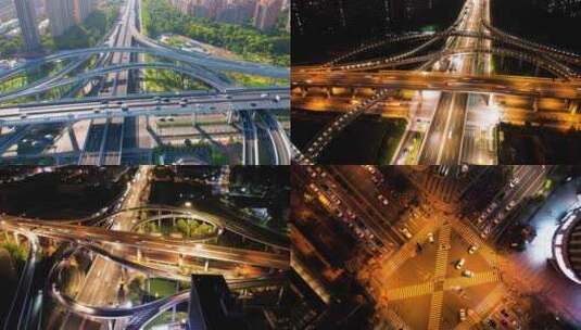 杭州城市汽车车流延时风景视频素材高清在线视频素材下载