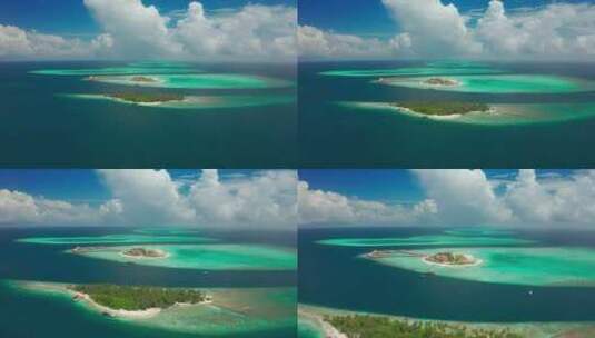 美丽热带海岛上的白沙滩和浅滩高清在线视频素材下载