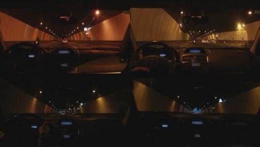 司机驾驶汽车在隧道行驶高清在线视频素材下载