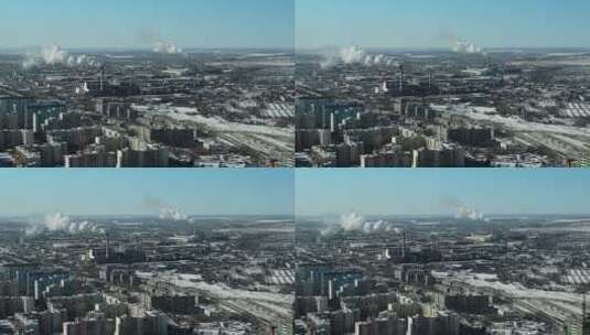 城市 工业 烟囱 污染 化工园区高清在线视频素材下载