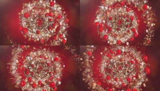 圣诞新年红色背景高清在线视频素材下载