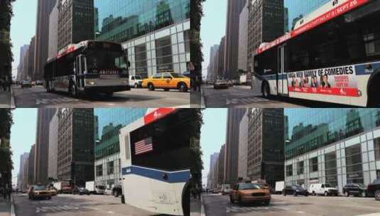汽车在纽约市繁忙的街道上通过高清在线视频素材下载