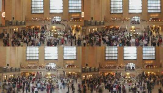 中央广场的游客延时拍摄高清在线视频素材下载