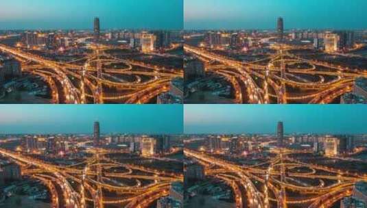 郑州金水路中州大道立交桥延时摄影高清在线视频素材下载
