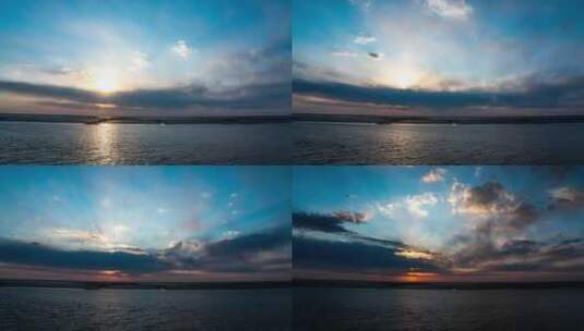 延时-相机-盘锦海滩日落22高清在线视频素材下载