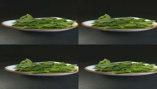 薄荷叶食物美食蔬菜高清在线视频素材下载