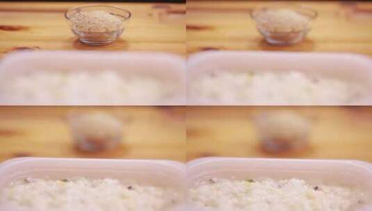 大米粥白米粥高清在线视频素材下载