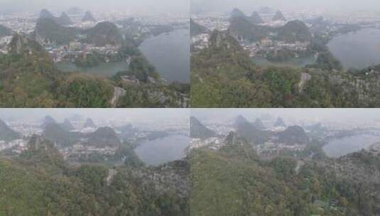 航拍广西桂林城市宣传片旅游城市高清在线视频素材下载