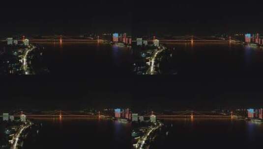 武汉城市夜景灯光航拍高清在线视频素材下载