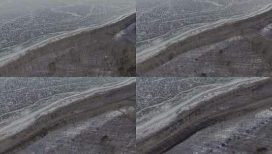 冰封的贝加尔湖过火车-4K航拍视频素材高清在线视频素材下载
