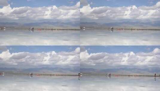 茶卡盐湖 旅游景色高清在线视频素材下载