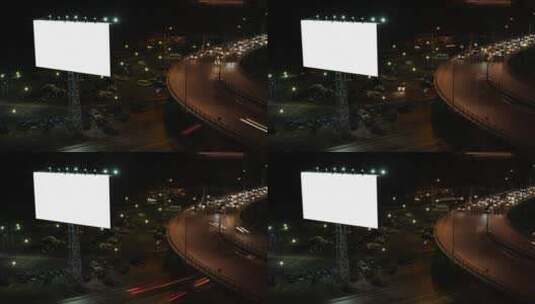 高速公路旁的广告牌高清在线视频素材下载