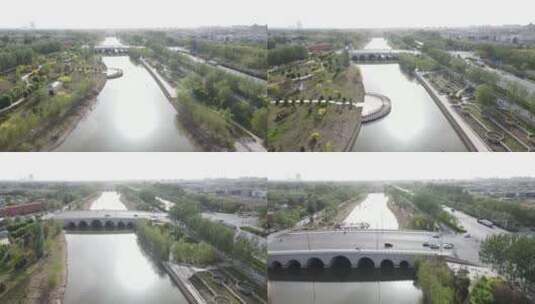 航拍护城河高清在线视频素材下载