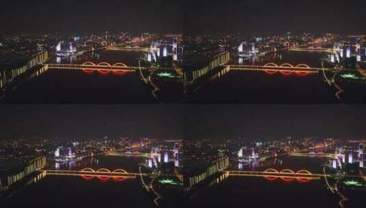 长沙湘江城市夜景高清在线视频素材下载
