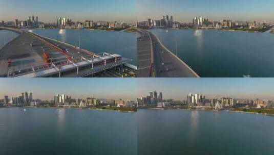 深圳欢乐港湾摩天轮航拍高清在线视频素材下载