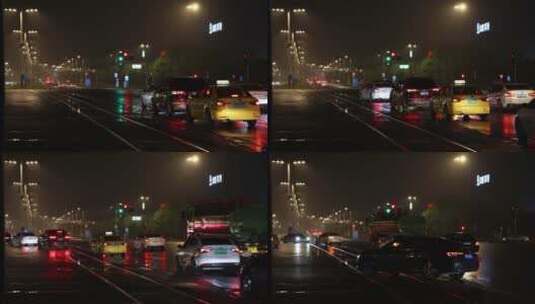 雨夜的汽车流-mp4高清在线视频素材下载