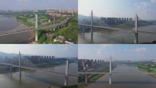 重庆沙坪坝双碑大桥航拍高清在线视频素材下载