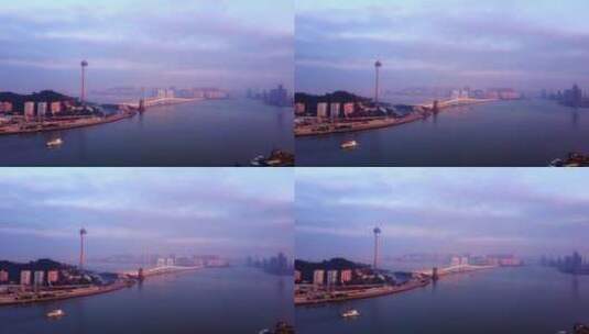 航拍澳门西湾大桥高清在线视频素材下载