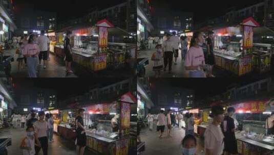 扬州街头夜市美食高清在线视频素材下载