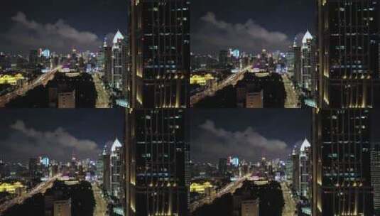 上海繁荣商业圈建筑群夜景高清在线视频素材下载