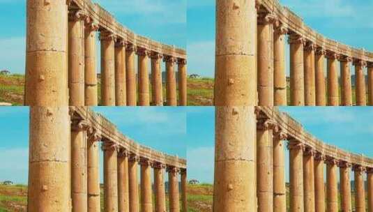仅存的杰拉什古城石柱高清在线视频素材下载
