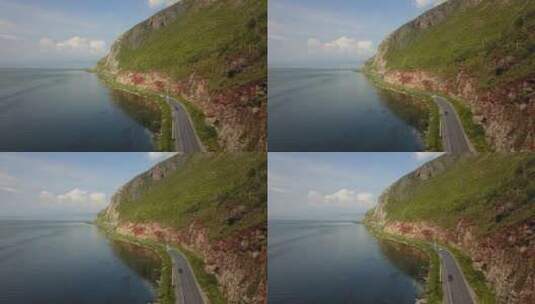 航拍大理环海公路风景高清在线视频素材下载