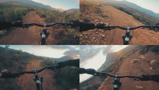 山地车骑手在山林里骑行  高清在线视频素材下载