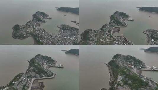 台州玉环 东沙渔村4K航拍高清在线视频素材下载