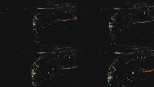 高空城市夜景高楼林立建筑下降变焦车流3高清在线视频素材下载