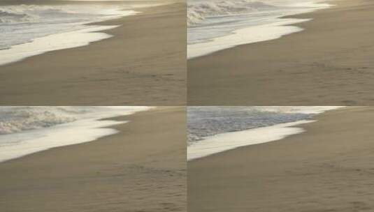 海浪冲上沙滩细节高清在线视频素材下载