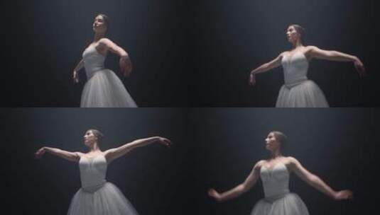 芭蕾舞女演员在舞台上跳舞高清在线视频素材下载