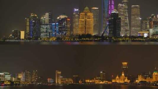 上海外滩，陆家嘴夜景高清在线视频素材下载