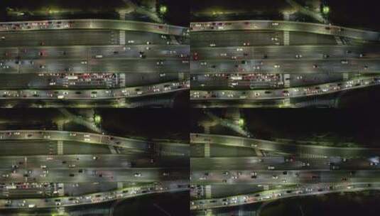 城市交通 高架车流 晚高峰高清在线视频素材下载