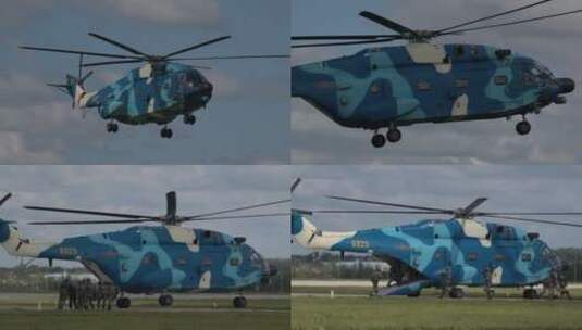4K超稳：2022空军开放日直8KA直升机高清在线视频素材下载