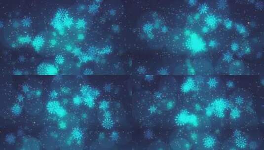粒子星光掉落唯美蓝色雪花背景高清在线视频素材下载