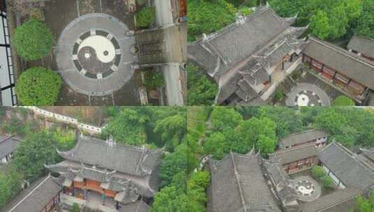 重庆渝中区关岳庙第一殿岳王殿风光航拍高清在线视频素材下载