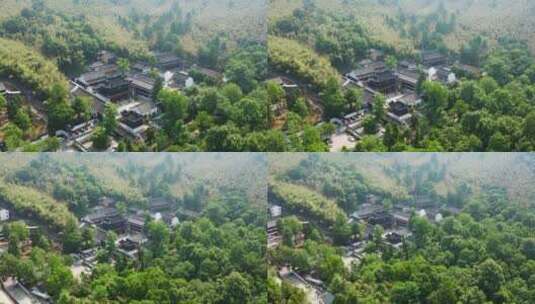 浙江湖州安吉灵峰寺初夏航拍高清在线视频素材下载