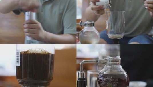 手冲咖啡，咖啡豆4k视频素材高清在线视频素材下载