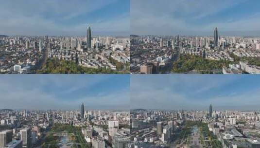 济南泉城广场航拍高清在线视频素材下载