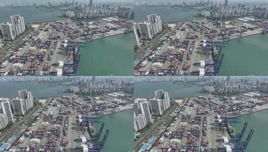 航拍海口港港口高清在线视频素材下载