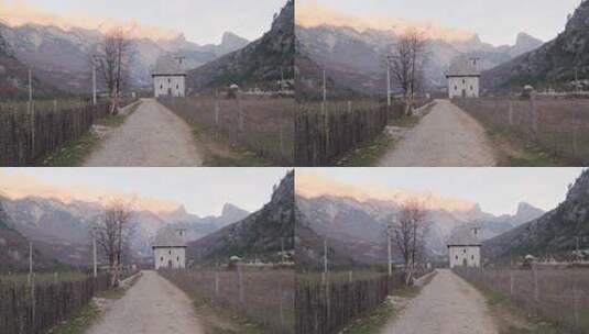 阿尔卑斯山和教堂高清在线视频素材下载
