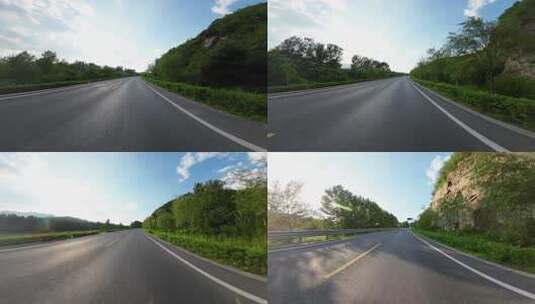 【原创实拍】开车沿途风景第一视角高清在线视频素材下载