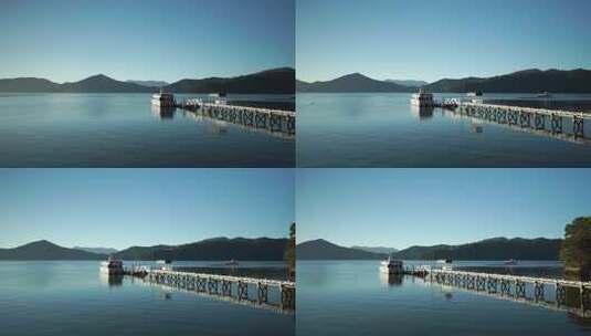 湖与小码头高清在线视频素材下载